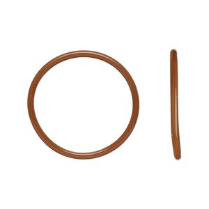 Component, Oh! Ring™, silicone, chocolate brown, 25mm round with 22mm hole. Sold per pkg of 50.