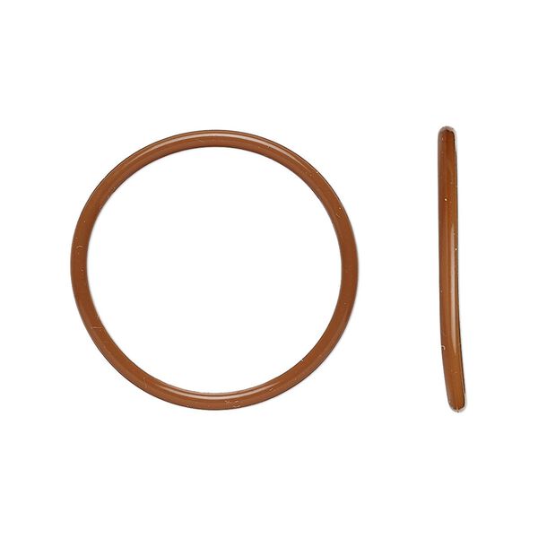 Component, Oh! Ring™, silicone, chocolate brown, 25mm round with 22mm hole. Sold per pkg of 50. image number 0