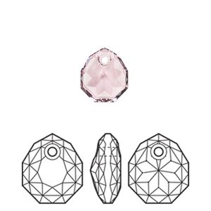 Drop 48pk light amethyst, Swarovski® 11.5x10mm pendant majestic 6436