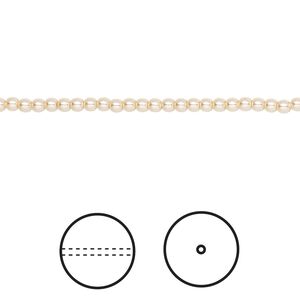 Pearl 100pk light gold, Crystal Passions® 2mm round 5810