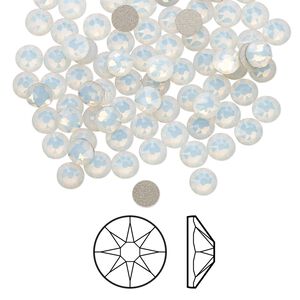 Flat back 1440pk white opal foil back, Swarovski® 3.8-4mm rose round SS16 2088