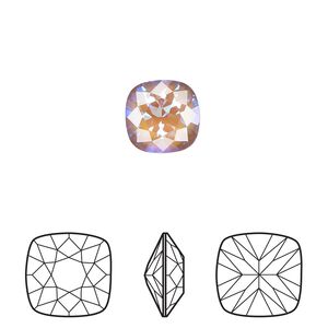 Fancy stone 2pk crystal cappuccino DeLite, Crystal Passions® 10mm cushion 4470