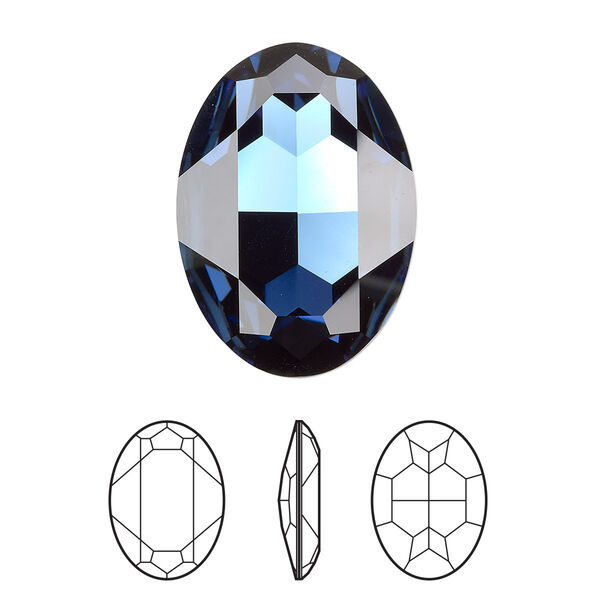 Fancy stone 1pk Montana foil back, Crystal Passions® 30x22mm oval 4127 image number 0