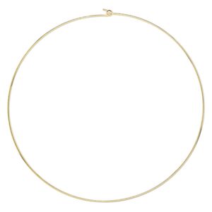 Neckwire, gold-finished brass, 1.5mm round and 5mm ball, 18 inches. Sold individually.