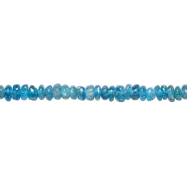 Bead, blue apatite (natural), 3x1mm-4x3mm hand-cut rondelle, B- grade, Mohs hardness 5. Sold per 14-inch strand. image number 0
