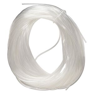 Tubing, plastic, clear, 2mm round, 1.3mm inner diameter. Sold per pkg of 25 meters.