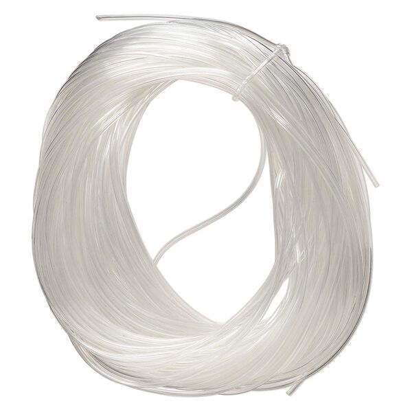 Tubing, plastic, clear, 2mm round, 1.3mm inner diameter. Sold per pkg of 25 meters. image number 0