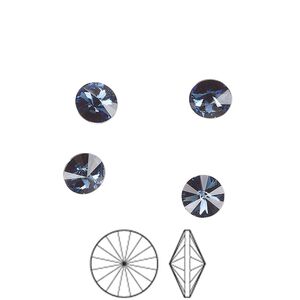 Chaton 12pk Montana foil back, Preciosa MAXIMA Czech crystal rhinestone 6.14-6.32mm rivoli SS29