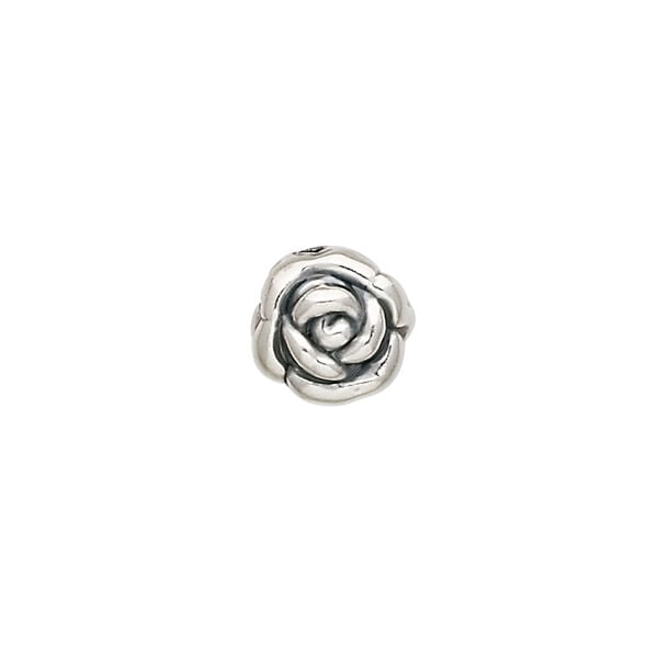 Bead 1pkg1 sterling silver, 10x7mm rose, electroformed / antiqued JBB Findings image number 0