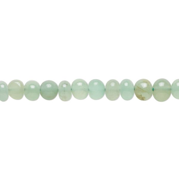 Green chalcedony 1pkg1, hand-cut pebble bead 14 inch small image number 0