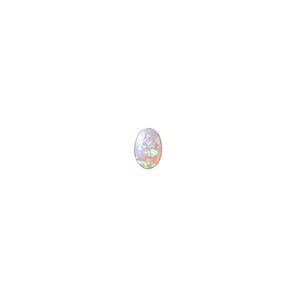 Cabochon, "opal" (silica and epoxy) (man-made), pink, 6x4mm calibrated oval. Sold per pkg of 2.