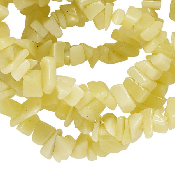 Bead, peridot new "jade" (serpentine) (natural), medium chip with 0.4-0.6mm hole, Mohs hardness 2-1/2 to 6. Sold per 34-inch strand. image number 0