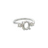 Ring, sterling silver, (2) 2.5mm 4-prong round settings and (1) 8x6mm 4-prong oval setting, size 7. Sold individually. image number 0