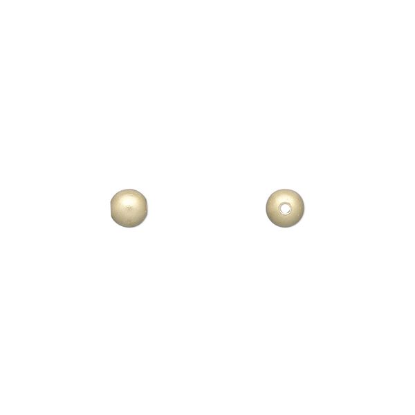 Bead, 14Kt gold-filled, 4mm satin round. Sold per pkg of 2. image number 0