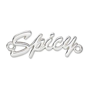 Focal, silver-finished "pewter" (zinc-based alloy), 32x14mm single-sided "Spicy." Sold individually.