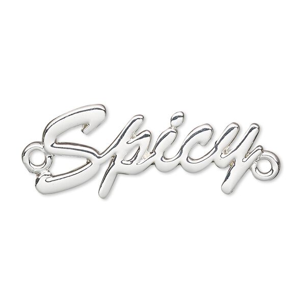Focal, silver-finished "pewter" (zinc-based alloy), 32x14mm single-sided "Spicy." Sold individually. image number 0