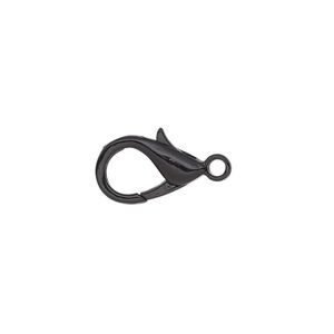 Clasp lobster claw 1pkg10, 14x9mm, black-finished brass 1-strand