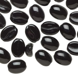 Bead, Preciosa, Czech pressed glass, opaque dark roast, 10.5x8mm coffee bean. Sold per pkg of 25.