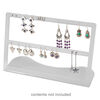 Display, earring, acrylic, frosted clear, 9 x 6 x 3-inch textured, holds 20 pairs. Sold individually. image number 1
