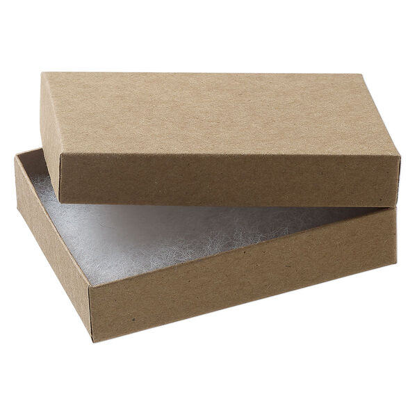 Paper / "cotton" (polyester) 1pkg6, rectangle box kraft 3.5x2.5x.75 inch image number 0