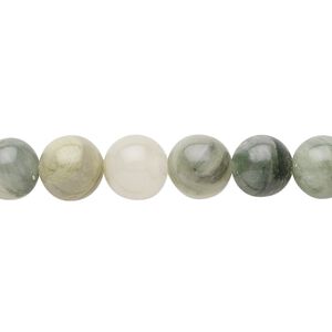 Green line jasper 1pkg1, round bead natural 15.5-16 inch 8mm