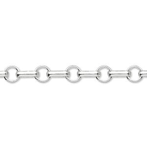 Chain 1pkg1 sterling silver bar & link, 5mm, 5 foot unfinished