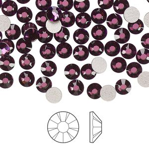 Flat back 1440pk amethyst foil back, Preciosa MAXIMA Czech crystal hotfix rhinestone 4.6-4.8mm chaton rose round SS20