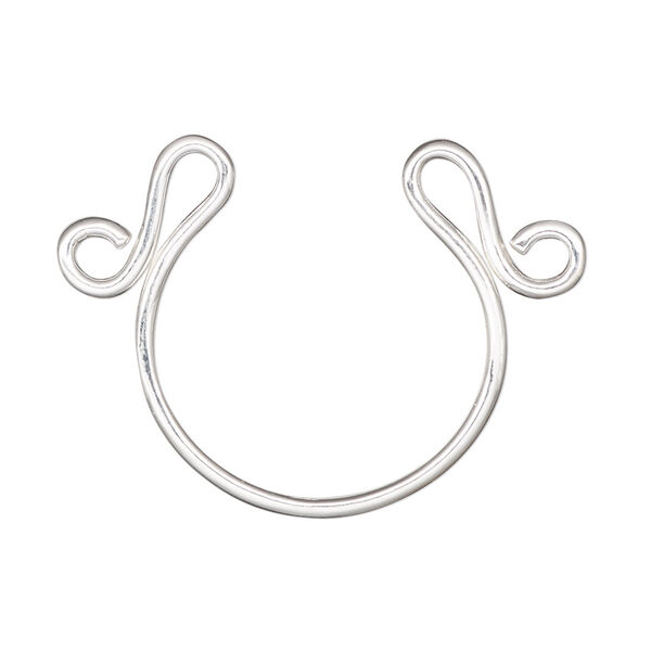 Charm holder, sterling silver, 36x26mm, 15 gauge. Sold individually. image number 0