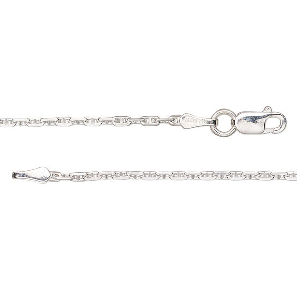 Chain, sterling silver, 1.6mm anchor, 16 inches with lobster claw clasp. Sold individually. image number 0