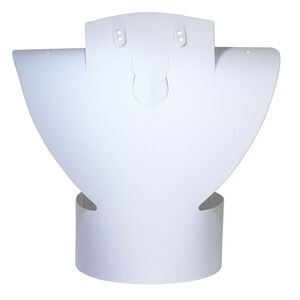 Display, foldable, necklace and earring, acrylic, flocked white, 6-1/4 x 6 x 2-1/4 inches assembled. Sold per pkg of 2.