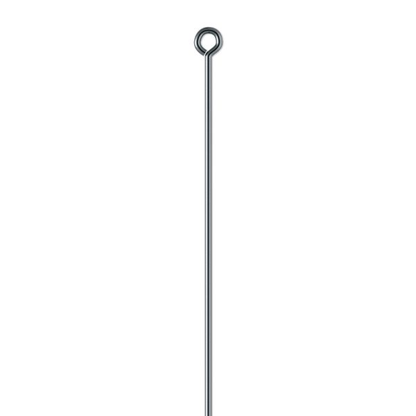 Eye pin, gunmetal-plated brass, 3 inches, 21 gauge. Sold per pkg of 100. image number 0