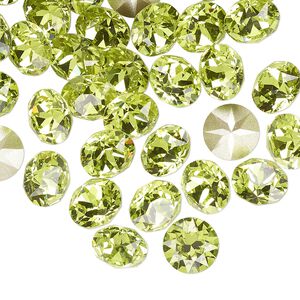Chaton 144pk citrus green foil back, Swarovski® 8.16-8.41mm round SS39 1088