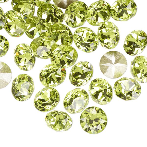 Chaton 144pk citrus green foil back, Swarovski® 8.16-8.41mm round SS39 1088 image number 0