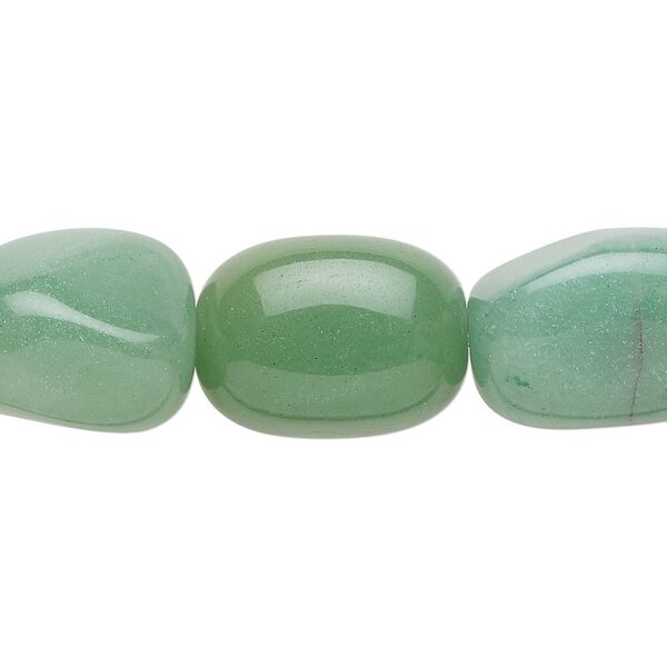 Green aventurine 1pkg1, tumbled nugget bead natural 15.5-16 inch large image number 0
