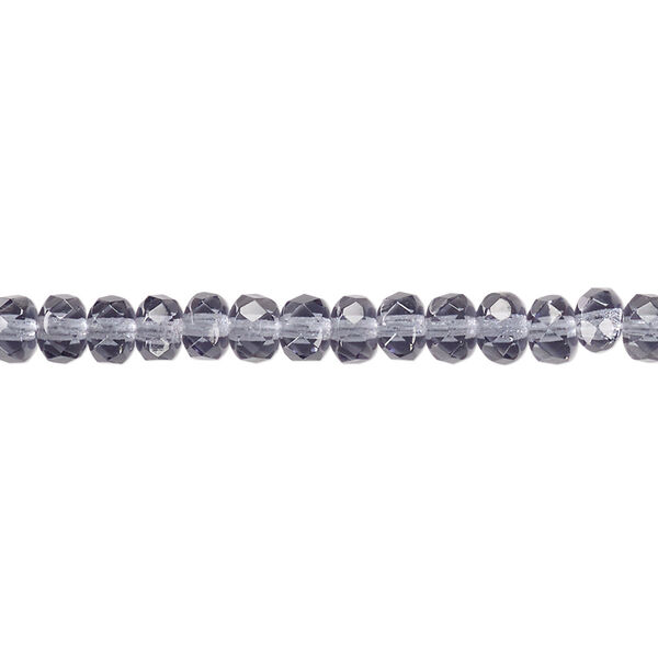Bead, Czech fire-polished glass, Montana blue, 5x4mm faceted rondelle. Sold per 15-1/2" to 16" strand. image number 0