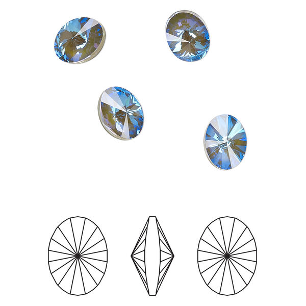 Chaton 6pk crystal army green DeLite, Crystal Passions® 8x6mm oval rivoli 4122 image number 0