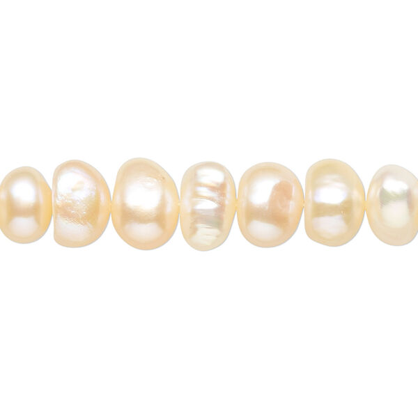 Pearl, cultured freshwater, peach, 8-11mm rondelle, D grade, Mohs hardness 2-1/2 to 4. Sold per 16-inch strand. image number 0