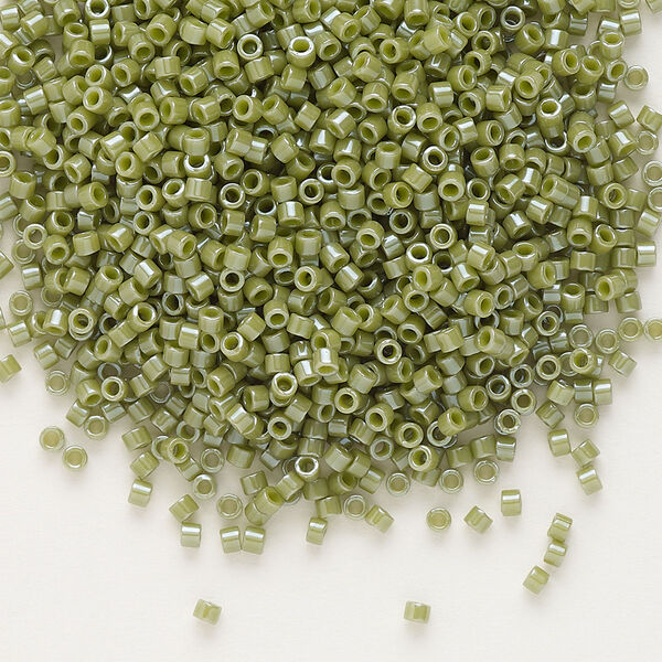 Seed bead, Delica®, glass, pkg/7.5g, #11 round, opaque glazed luster cactus (DB-0263). image number 0