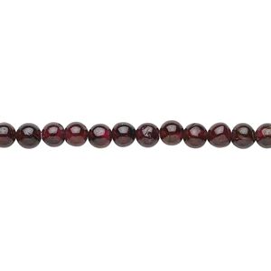 Garnet 1pkg1, hand-cut round bead 14 inch 3-4mm