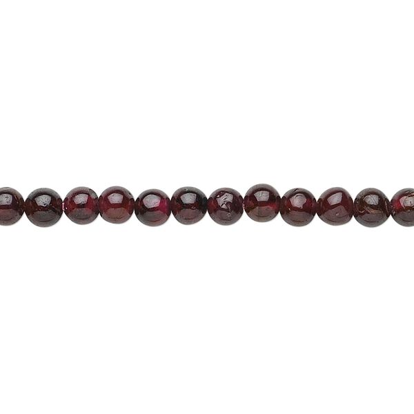 Garnet 1pkg1, hand-cut round bead 14 inch 3-4mm image number 0