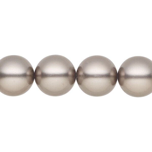 Pearl 30pk dark grey, Preciosa Czech crystal 12mm round image number 0