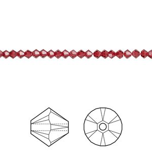 Bead 48pk scarlet, Crystal Passions® 2.5mm bicone 5328