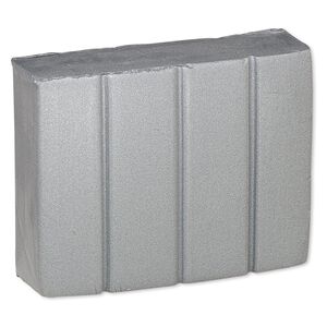 Polymer clay, Sculpey® PREMO, pkg/2 ounces, silver.