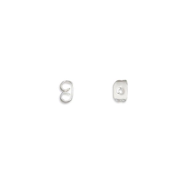 Earnut 1pkg500 silver-plated, 5x3.5mm square, brass 250 pair image number 0