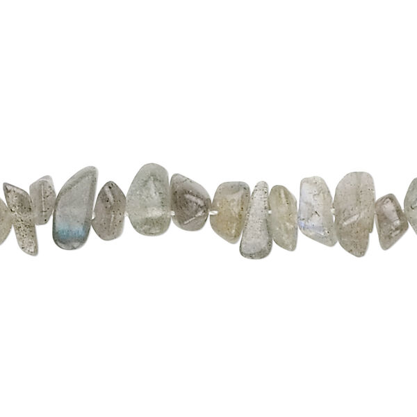 Bead, labradorite (natural), small to medium chip, Mohs hardness 6 to 6-1/2. Sold per 34-inch strand. image number 0