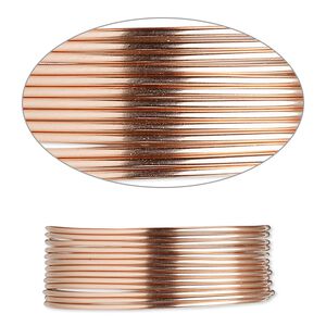 Wire, 12Kt rose gold-filled, half-hard, round, 20 gauge. Sold per pkg of 25 feet.