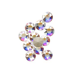 Round stone 12pk crystal AB foil back, Crystal Passions® 6.14-6.32mm light round SS29 1098