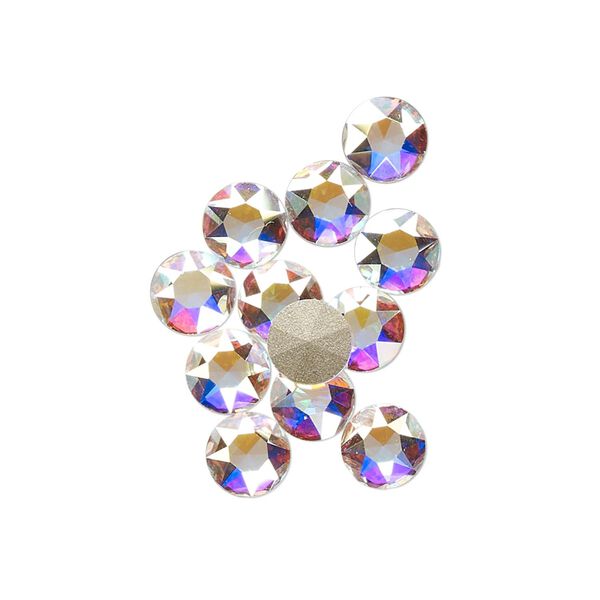 Round stone 12pk crystal AB foil back, Crystal Passions® 6.14-6.32mm light round SS29 1098 image number 0