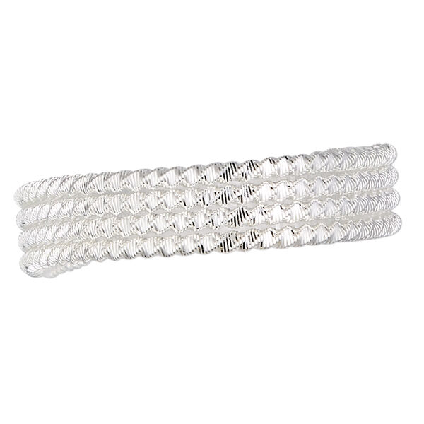 French wire, silver-plated copper, 1.5mm fancy twist. Sold per approximately 13-1/2 to 15 inch strand. image number 0