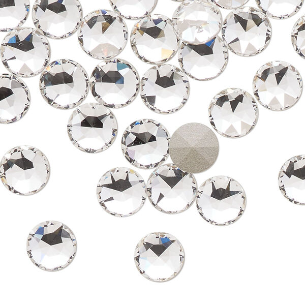 Round stone 144pk crystal clear foil back, Swarovski® 7.07-7.27mm light round SS34 1098 image number 0